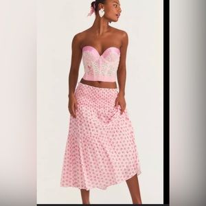 LoveShackFancy swift skirt in pink divine